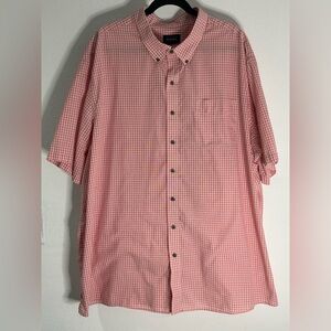 Harbor Bay Pink Gingham Short Sleeve ShirtSize 5XL